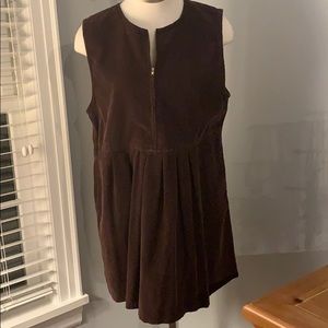 Brown Corduroy Dress Zipper Front